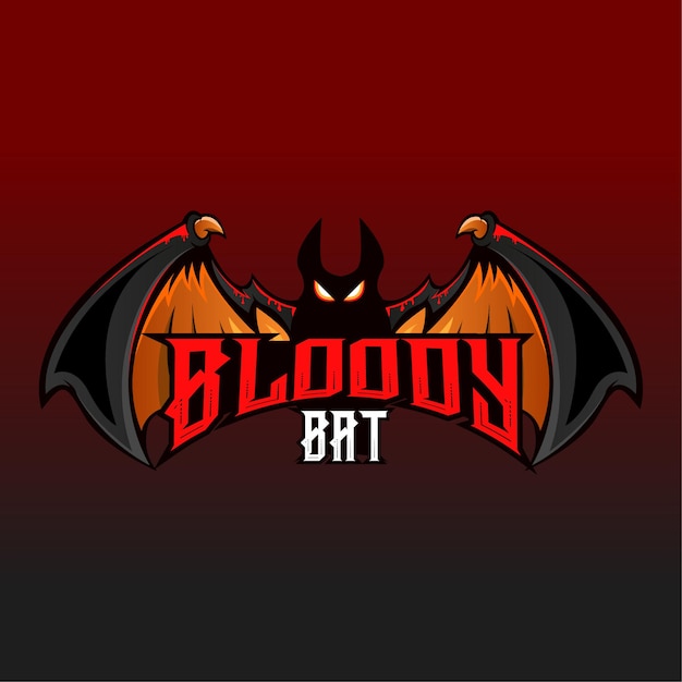 Disegno del logo della mascotte di bloody bat esport