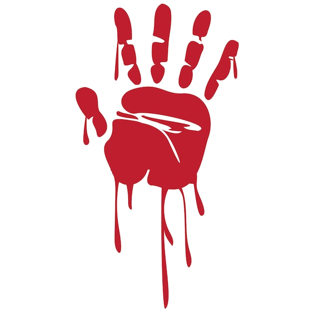 Vector bloody handprint for halloween flat icon