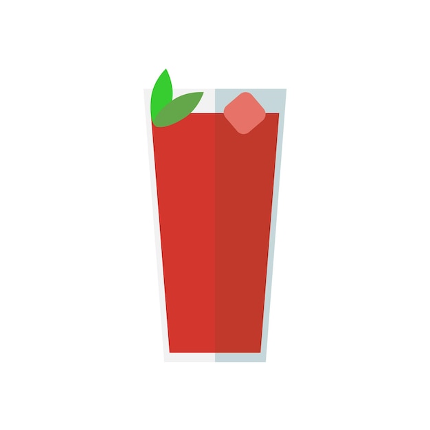 Bloody mary cocktail. tomato juice. flat design.