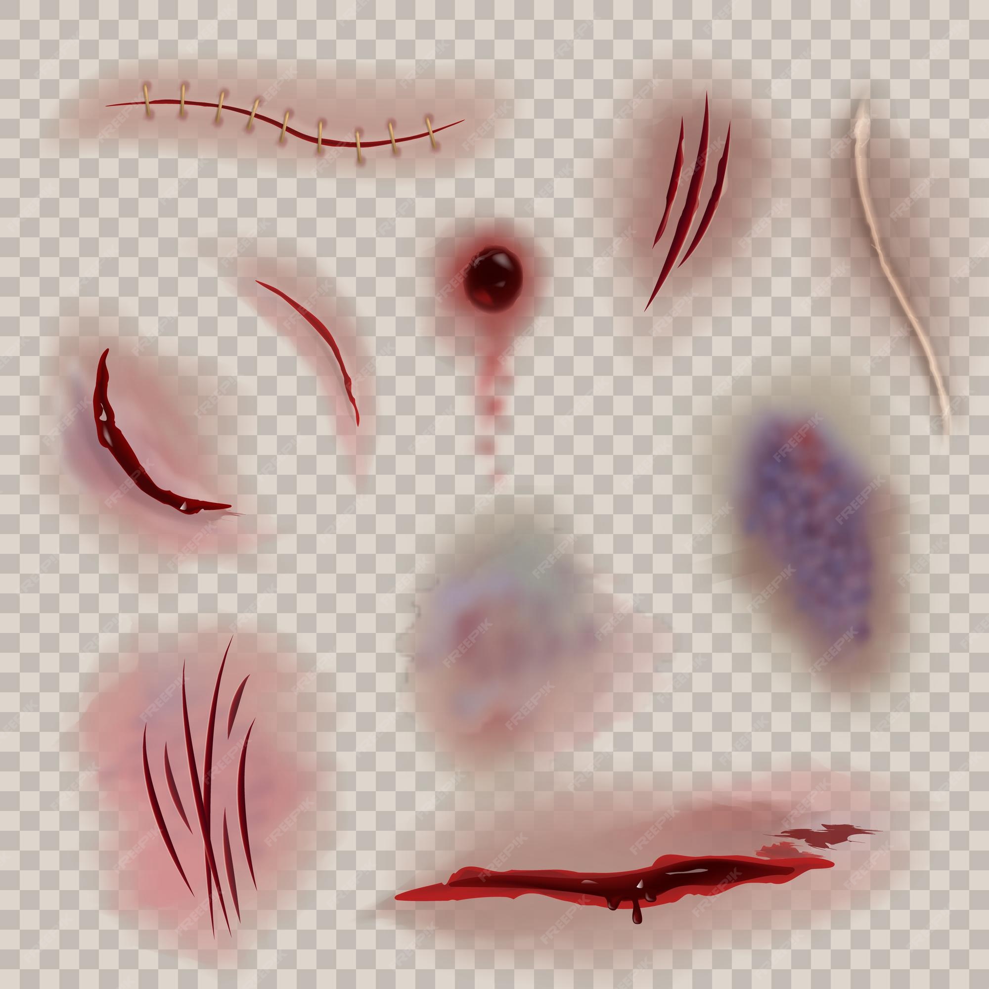 Premium Vector Bloody wounds. Realistic various scars, wound and