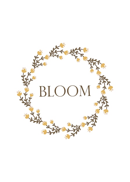 Bloom - greeting card template design. vector illustration.