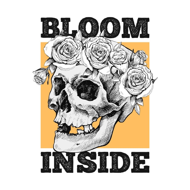 Vector bloom inside slogan for t shirt template