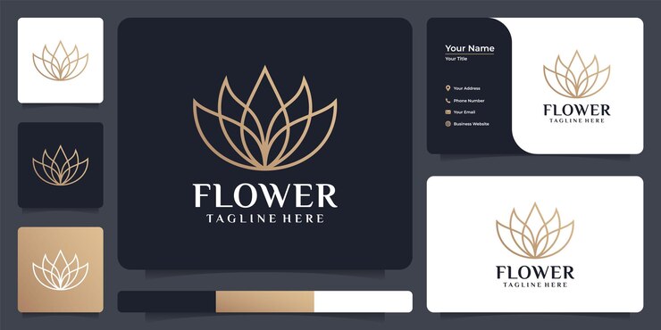 Bloom lotus flower logo design for hotel and resort spa