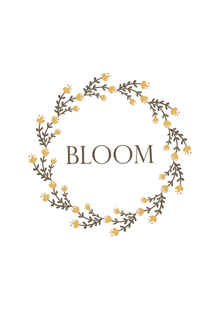 Bloom - wenskaartsjabloonontwerp. vector illustratie.