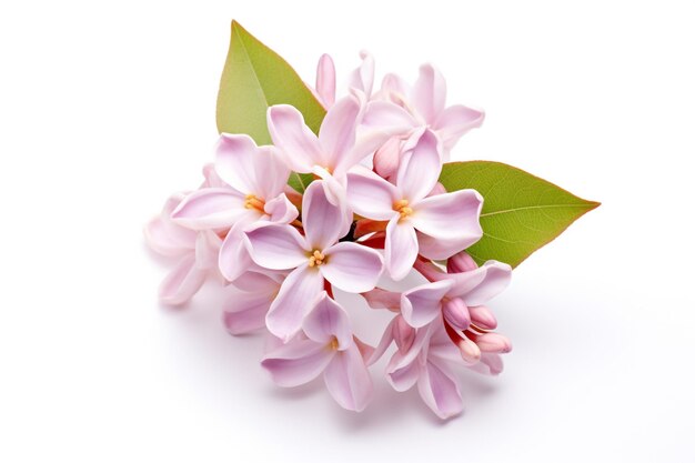 Blooming branch of purpleleaf plum isolated against white background prunus cerifera