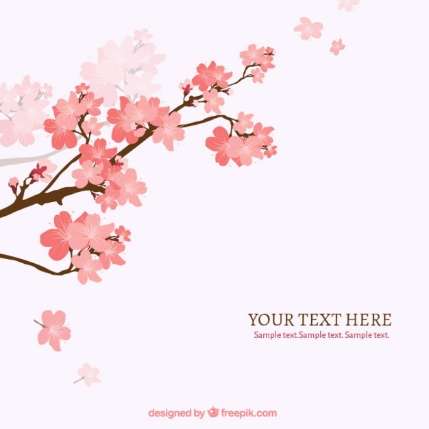 Vector blooming cherry tree branch background