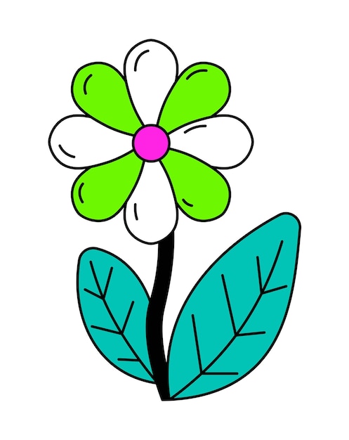 Blooming flower drawing of botany flora vector