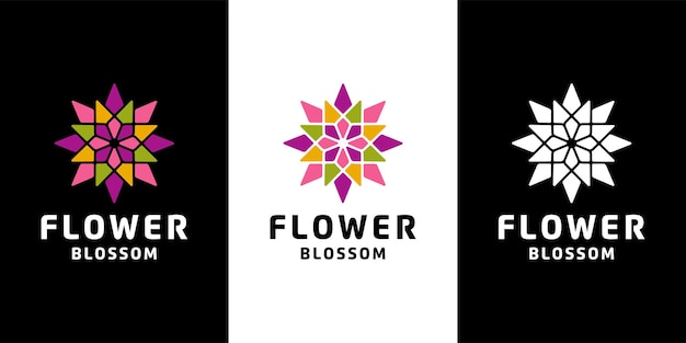 Blooming flower logo icon design inspiration template