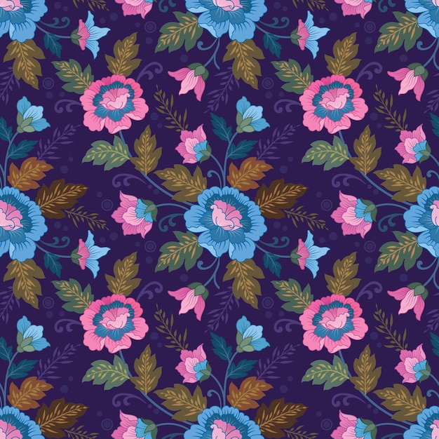 Blooming flowers design seamless pattern for fabric textile wallpaper