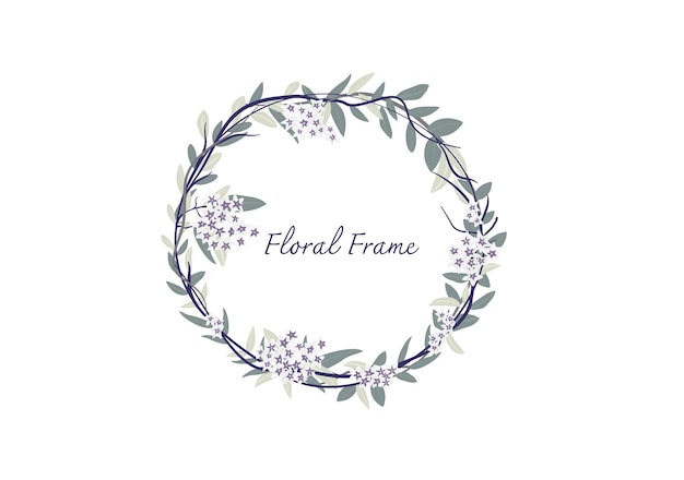 Vector blooming ho ya flower and leaves frame vector on white background