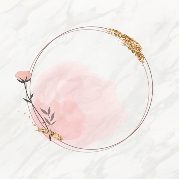 Vector blooming round floral frame vector