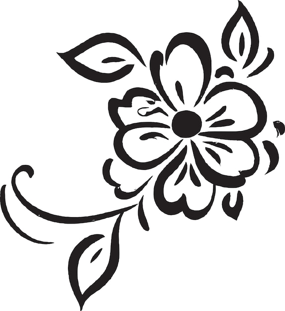 Blossom Bouquet Floral Decorative Element Vector Icon Logo Design