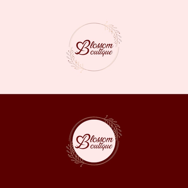 Vettore design del logo botanico di blossom boutique