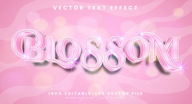 Blossom editable text effect Template with shiny pink style