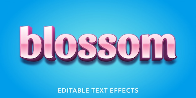 Vector blossom editable text effects