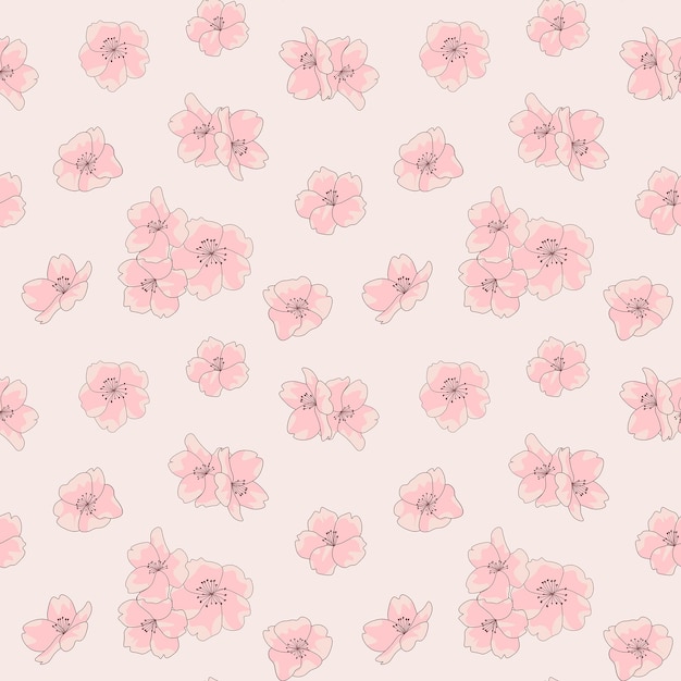 Blossom flowers seamless pattern