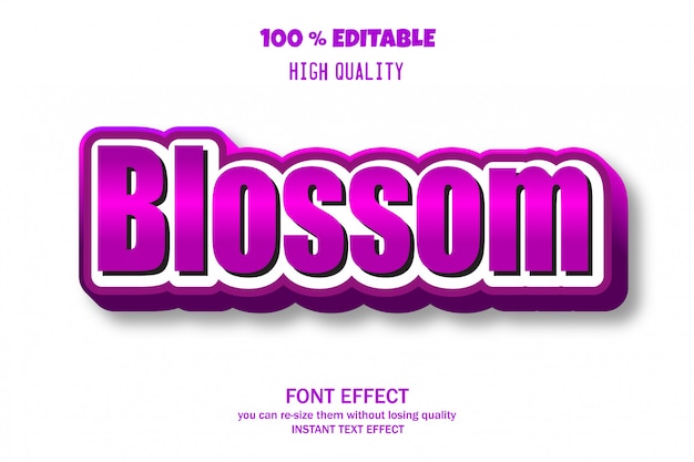 Testo blossom, effetto font modificabile