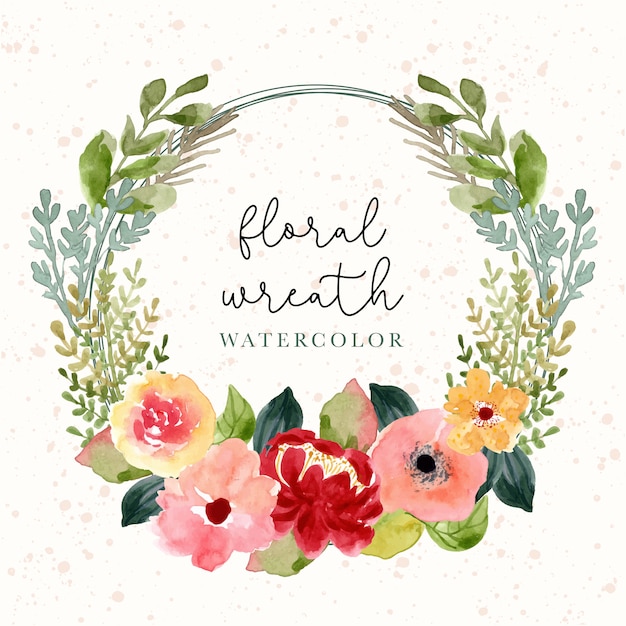 blossom watercolor flower wreath