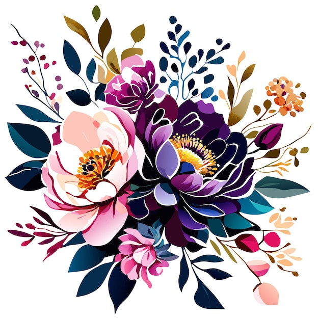 Blossoming flower vector isolation