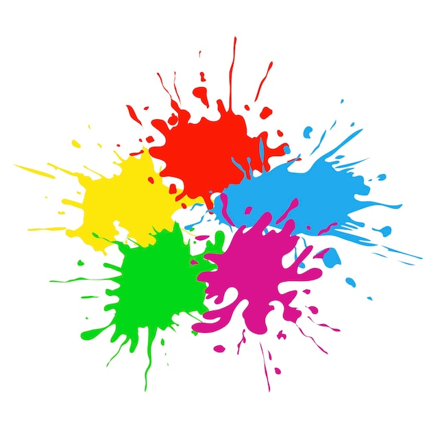 Vector blots of paint drops of different colors