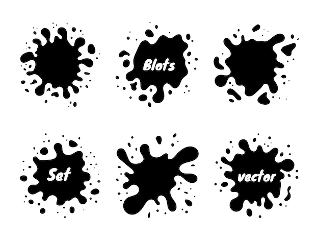 Blots set on the white background. Set of paint splashes. illustration. Badges, emblem design templates.