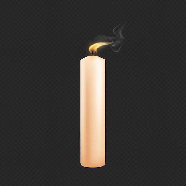 Vector blowing out realistic candle with light