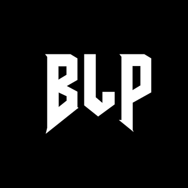 ブラック・アンド・ホワイト・カラー・コンビネーション (BLP) のロゴデザインBLP ベクター・ロゴデザイン (BLP アイコン) BLP アルファベット (BLP タイポグラフィー)