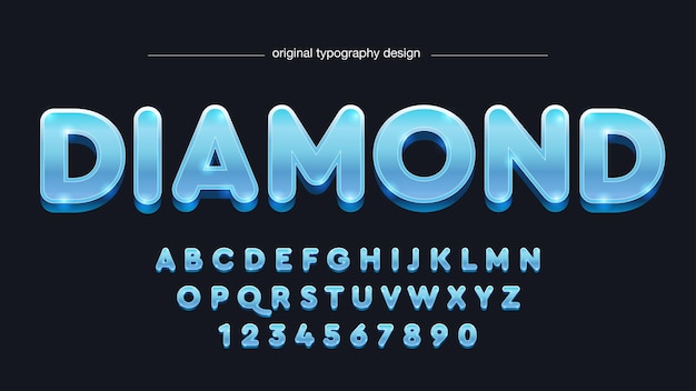 Blue 3D Cartoon Typography