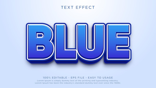 Effetto di testo modificabile 3d blu