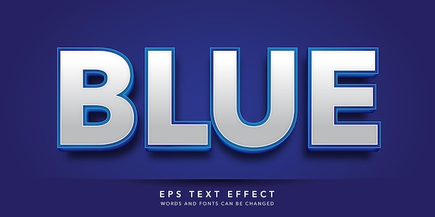 blue 3d editable text effect