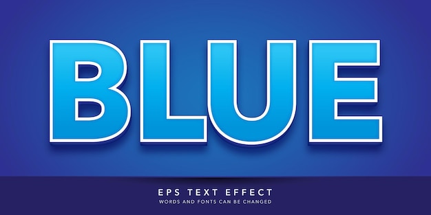 Vector blue 3d editable text effect