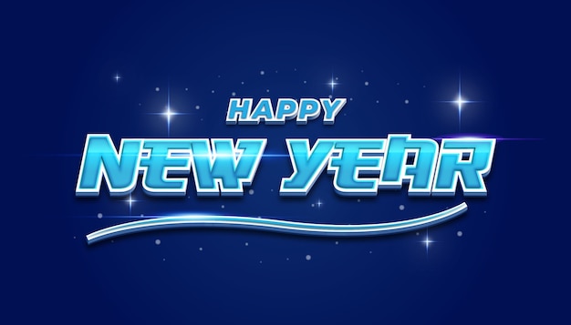 Blue 3D happy new year Background