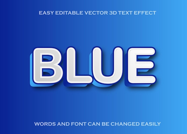 Blue 3d text effect vector