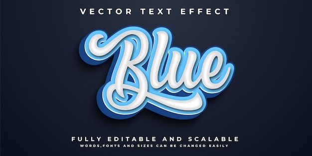 Синий 3d текстовый эффект с черным фоном