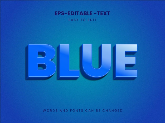 Blue 3d text effect