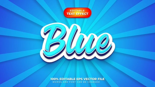 Blue 3d Text Style Effect