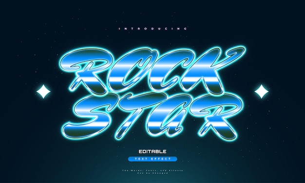 Blue 80s retro text style with glowing neon effect