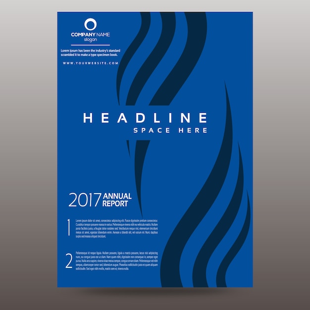 Blue abstract annual report template