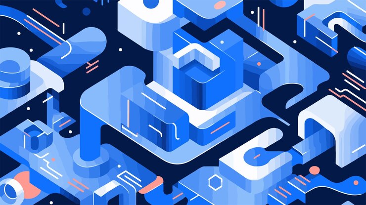 Vector the blue abstract art of the digital age