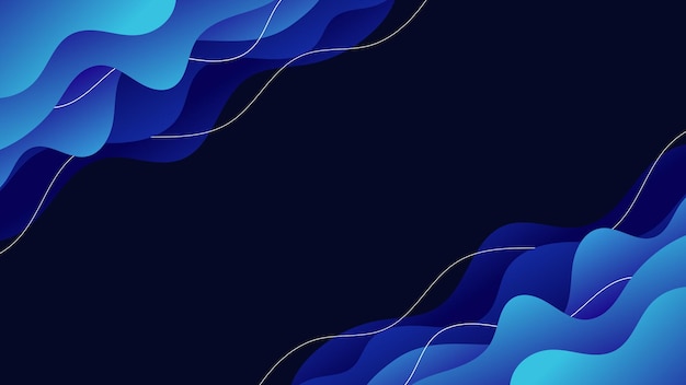 Blue Abstract Background. Waves. Desktop wallpaper.