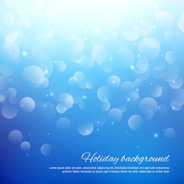 Blue abstract background with bokeh