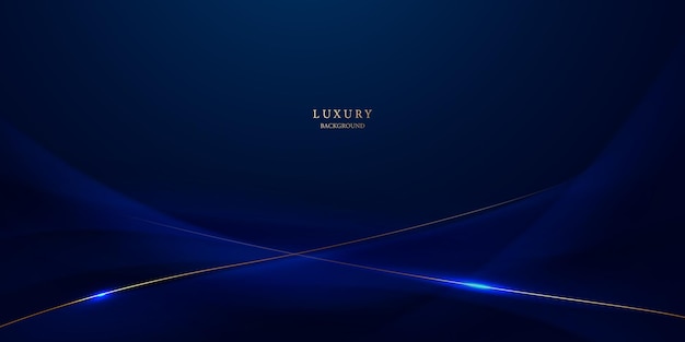 Blue abstract background with luxury golden elements vector illustration