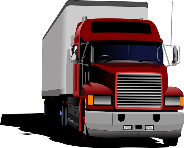 Blue abstract background with truck image Vector illustration