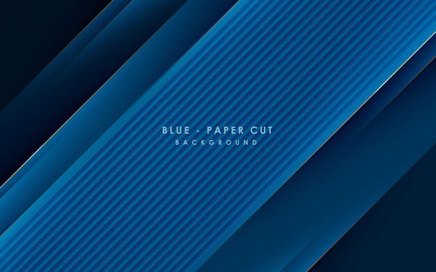 Blue abstract backgrund vector, modern corporate concept with gold line effect.