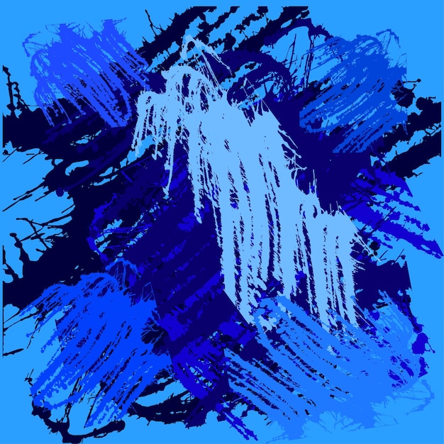 Blue abstract brush stroke background vector