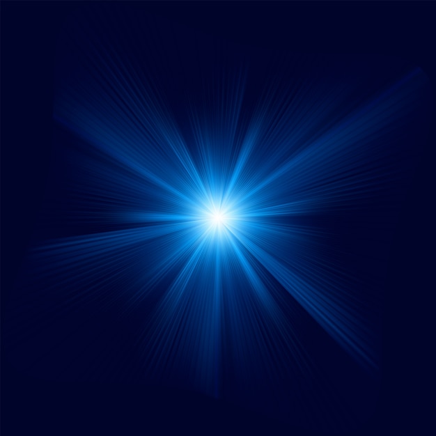 Blue abstract burst beam light effect