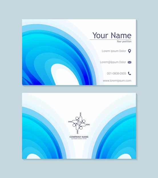 Vector blue abstract business card design