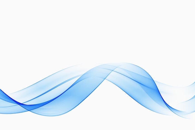 Blue abstract flow transparent vector wave