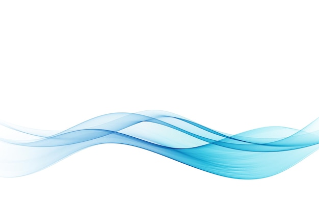 Blue abstract flow of wavy lines on a white background Design element