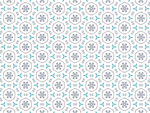 Blue abstract mandala or ikat wallpaper pattern background